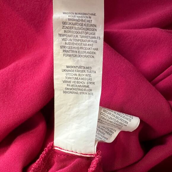 Just Fab Button Up Tunic/Shirt Dress WMNS 1X Pink Long Sleeve Relaxed Fit - Picture 7 of 7